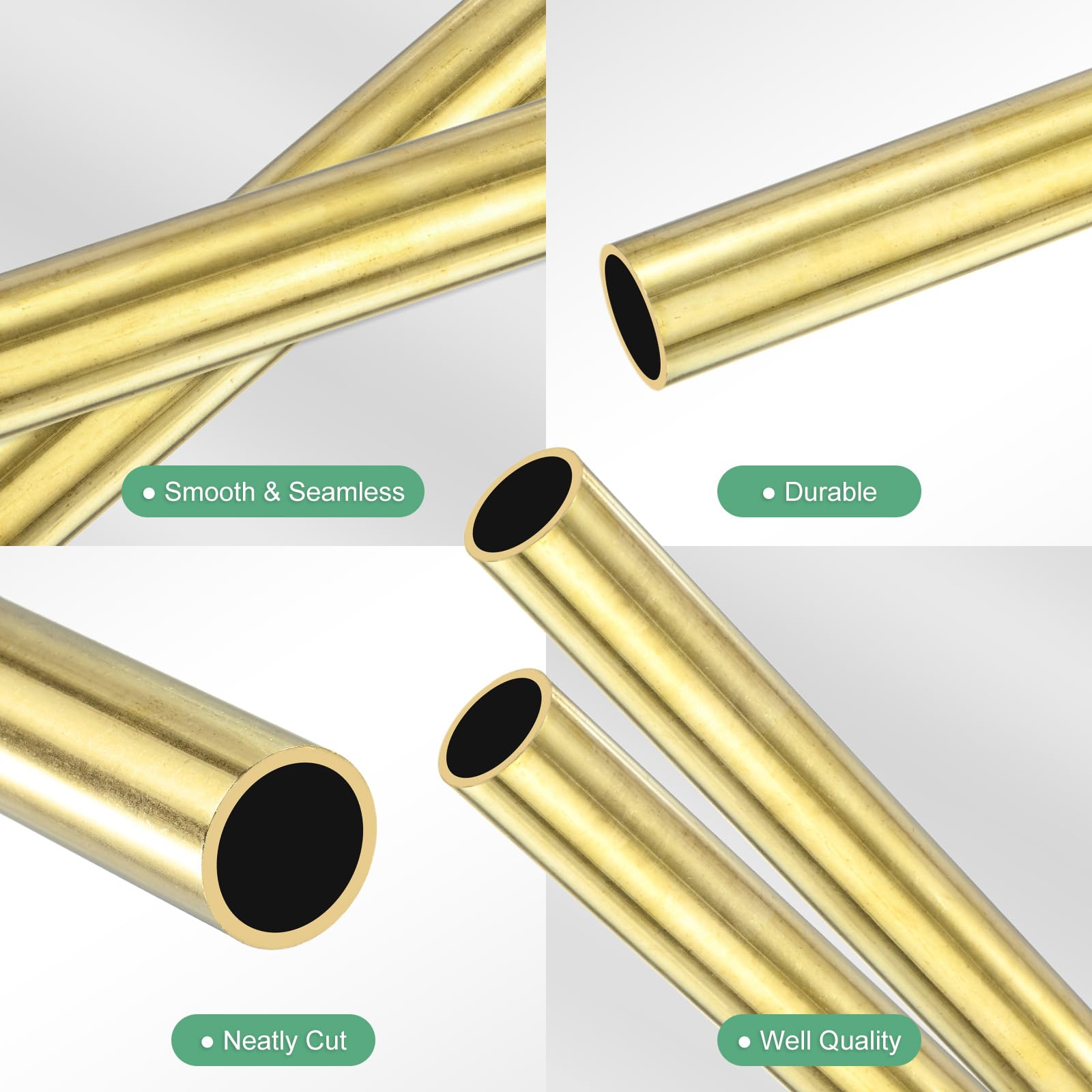 M METERXITY 2 Pezzi Tubo Rotondo Ottone 200x12x1mm H62 Senza Saldature