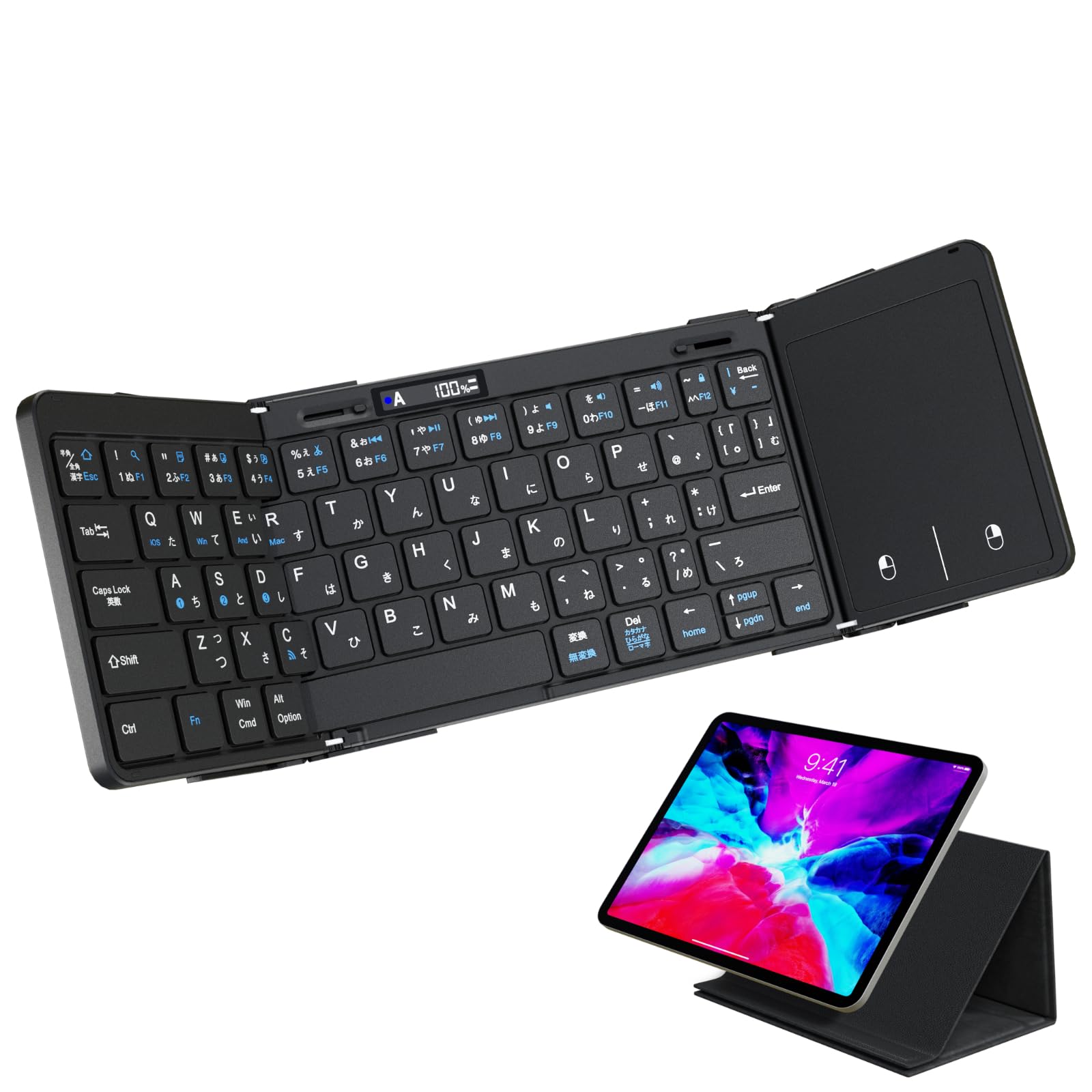 Amazon.co.jp: Ewin 折りたたみキーボード bluetooth ロック機構搭載