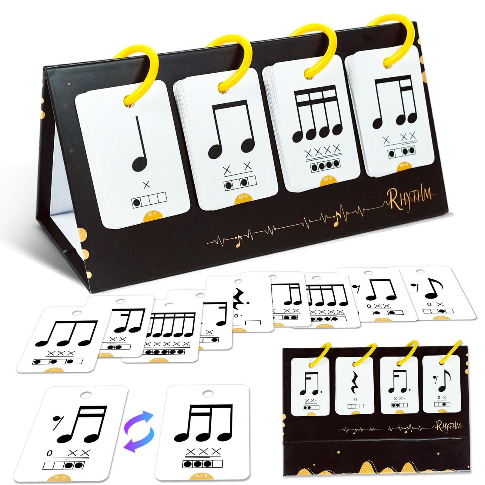 MagiDeal Fiches d'exercices rythmiques, cartes mémoire pour l'apprentissage du rythme musical, cartes d'entraînement aux notes de piano, outils