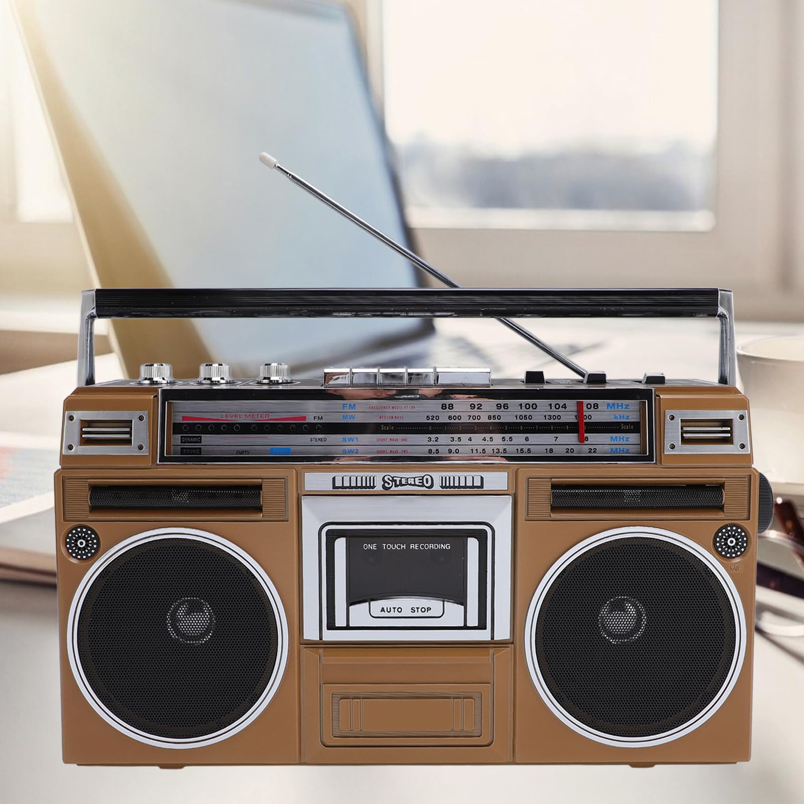 Bluetooth Cassette Player z 4 -zespołowym Radiem - Zabytkowe talię Taśmy z Odtwarzaniem USB/SD, Przenośne Przenośne Odtwarzacze w Stylu Retro, dla (wtyczka UE)