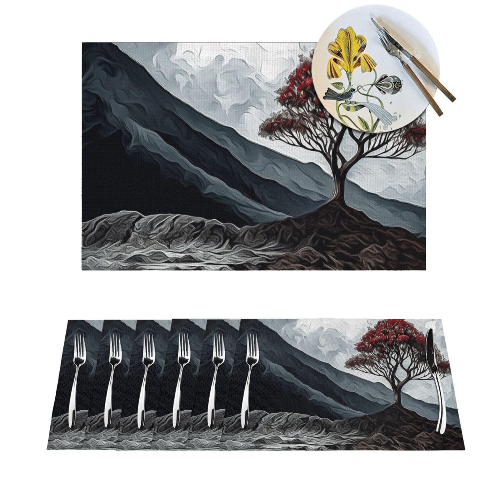 Sets de table antidérapants et lavables en PVC résistant pour repas de fête (Lot de 6)