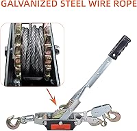 Vista 3 de Cabrestante manual de 5 toneladas con 3 ganchos de acero, doble engranaje, herramienta de cadena, herramienta de tracción de potencia, herramienta