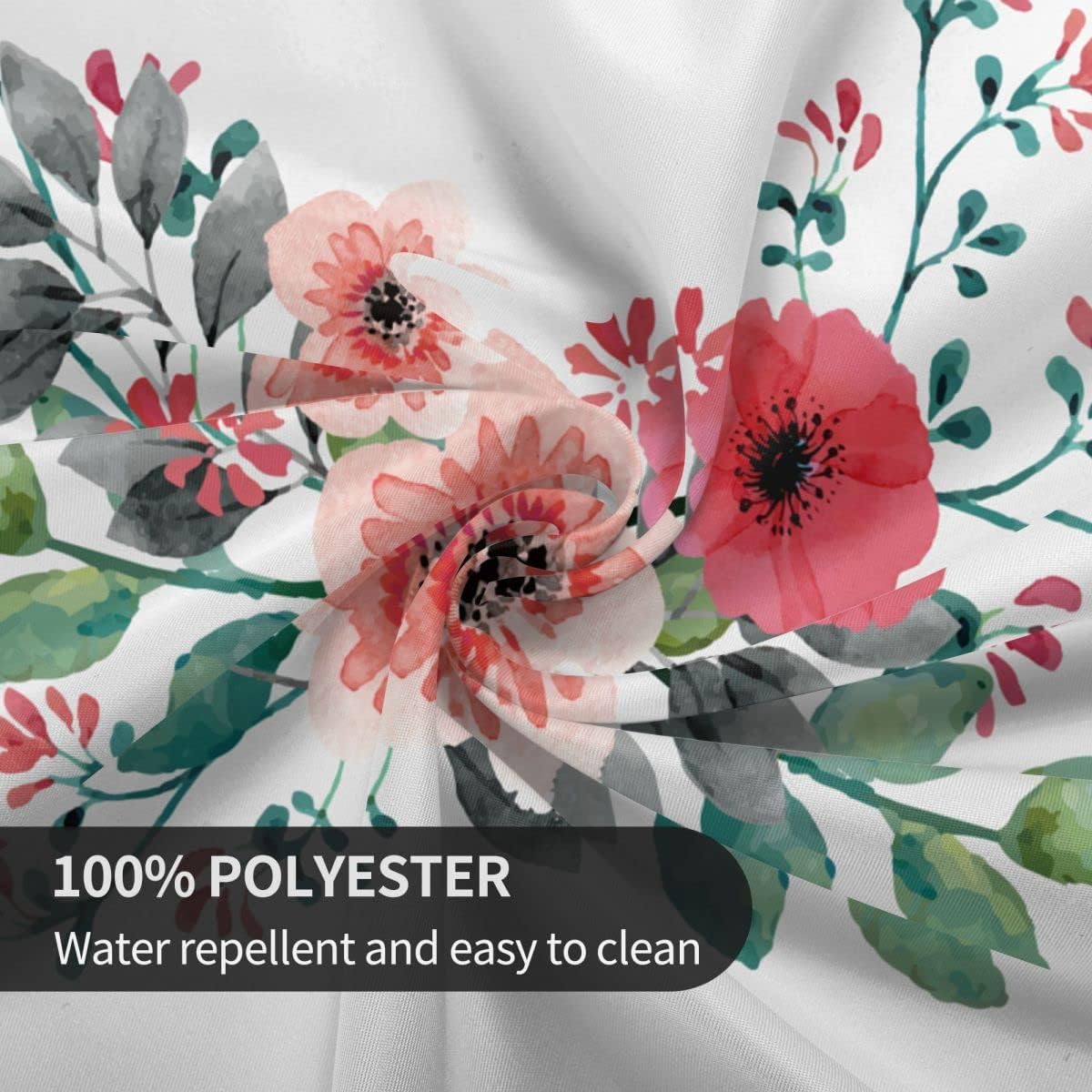 Spring Table Cloth Round 70 Inch, Washable Tablecloth for Indoor Outdoor Use, Watercolor Floral Print Stain Proof Wipe Clean Polyester Tablecloths, Pink Green