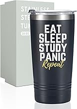Onebttl College Student Gifts Tumbler for Men Women, School Student Gifts 20oz Stainless Steel Cup, Best gift for Christmas, Birthday - Black Sleep Repeat