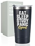Onebttl College Student Gifts Tumbler for Men Women, School Student Gifts 20oz Stainless Steel Cup, Best gift for Christmas, Birthday - Black Sleep Repeat