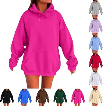 Oversized Hoodies for Women, Crewneck Sweatshirts Casual Pullover Cute Sweatshirt Y2K Fashion Tops Fall Outfits 2025
