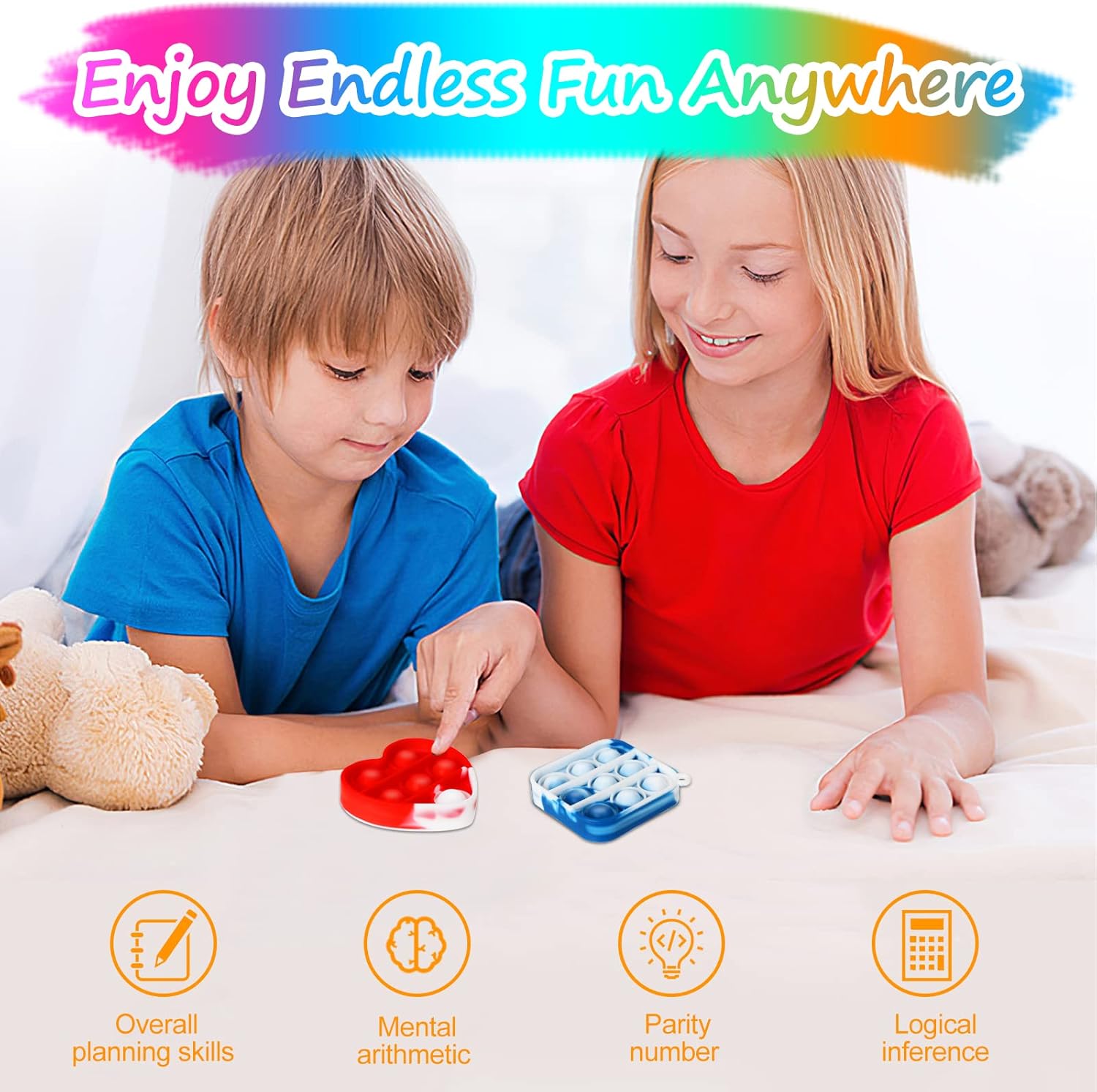 Mini Pop Fidget Keychain Toy, Simple Popper Fidget Toy, Party Favors, Kids Easter Basket Stuffers Egg Fillers Toy,Goodie Bag Stuffers for Kids,Toddlers,Boys,Girls, Classroom Prize : Grocery & Gourmet Food