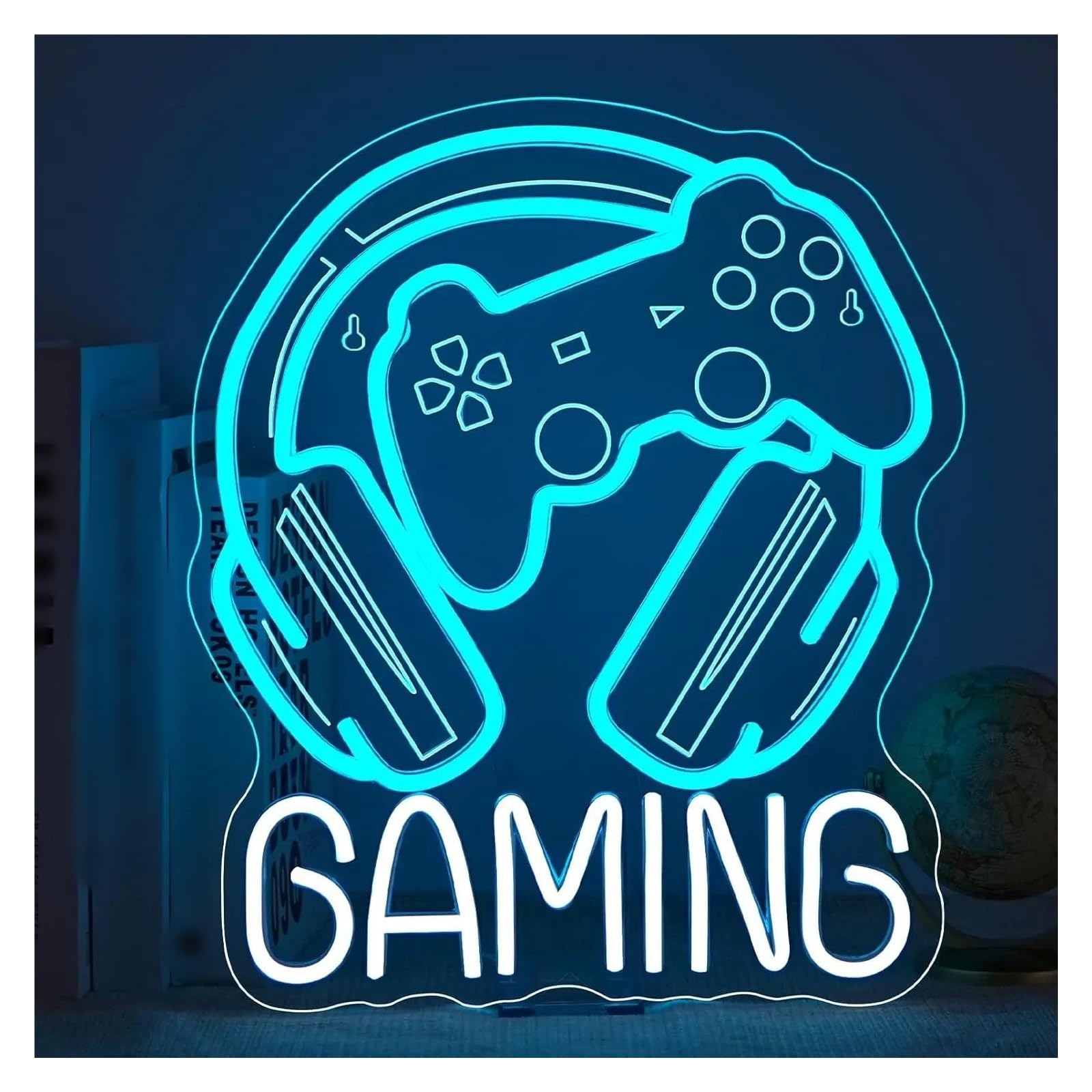 Wiszące neony artystyczne Neon "Gaming" USB Ściemnialna Lampa Do Pokoju Gier, Jaskinia Gracza, Klub Gier, Dekoracja Domu, 37 X 32 Cm