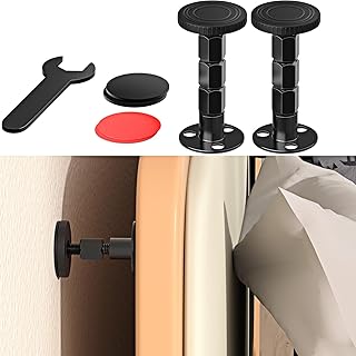 2PCS Adjustable Threaded Bed Frame Anti-Shake Tool, Upgraded Headboard stoppers with Free Furniture Pads, Easy Installation Bedside Anti-Shake Tool for Headboards, Cabinets and Sofas, 1.18-4.13in