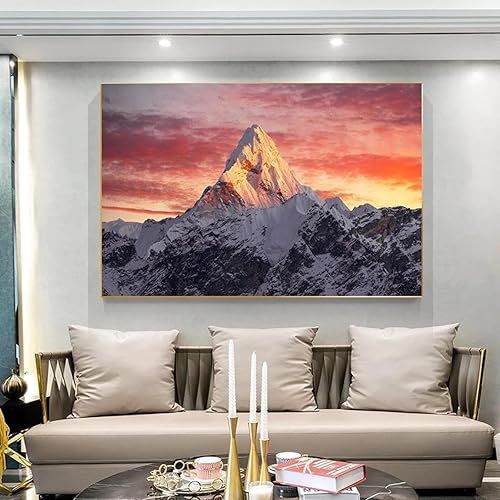 Miniatura 6 de Impresión en lienzo JMount Everest en cartel de puesta de sol, arte de la pared de la sala de estar lienzo decoración imágenes 19.7x29.5 in sin marco