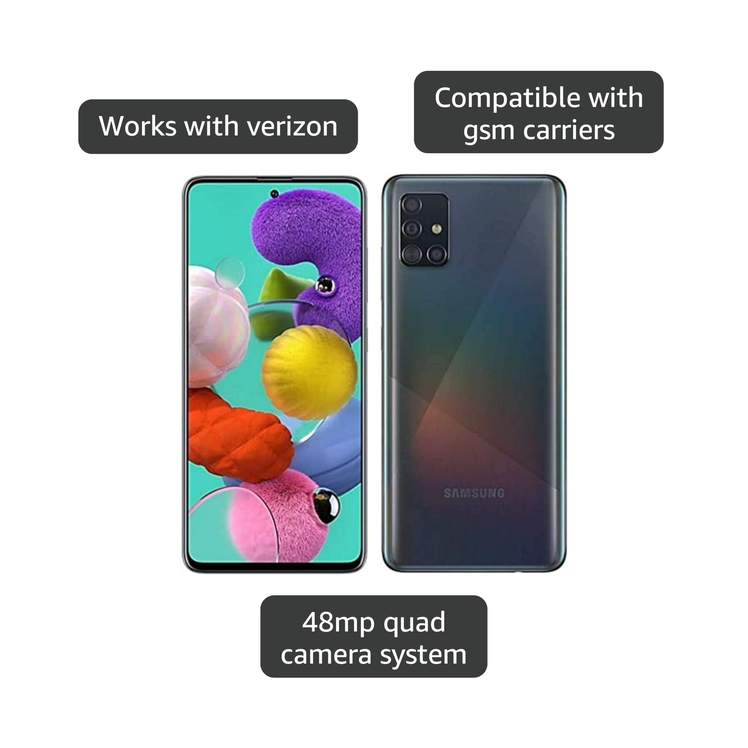Amazon.com: SAMSUNG Galaxy A51 Verizon + GSM Unlocked 128GB Black