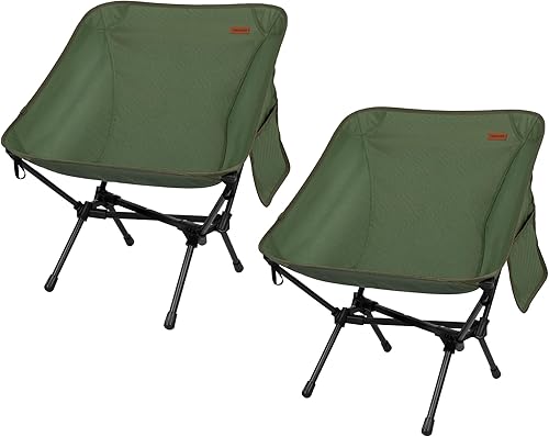 Miniatura 8 de TOBTOS Paquete de 2 sillas de campamento ultraligeras, silla plegable portátil, silla de camping compacta con bolsa de transporte para campamento al