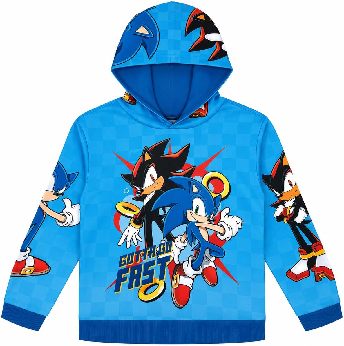 SEGA Sonic the Hedgehog Boys Pullover Hoodie with Side Pockets