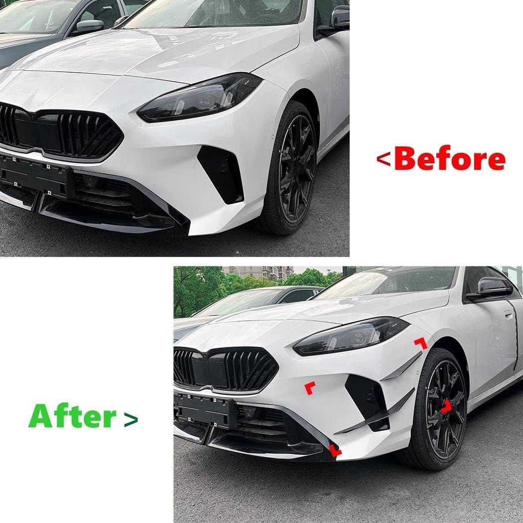Spoiler Laterale Per Paraurti Anteriore Per Serie 1 F70 E Serie 2 F74 Per M-Sport 2024-2025(Glossy black)
