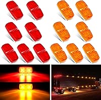 Vista 14 de Nilight 10 luces LED redondas de 3/4 de pulgada, indicadores laterales delanteros y traseros, lámpara de marcador de bala para camión, RV, coche