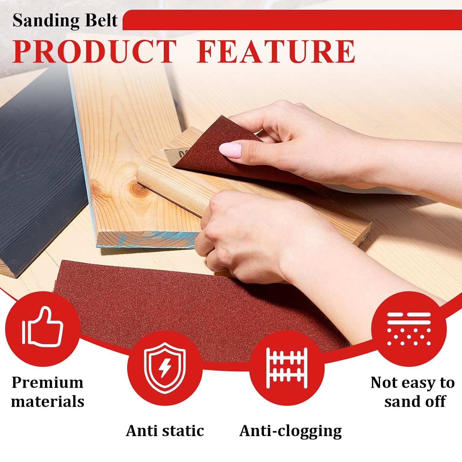 Tnisesm 12 Pcs Sanding Belt 3 x 21 inch (4 Each of 80 120 150 Grits) Aluminum Oxide for Sander