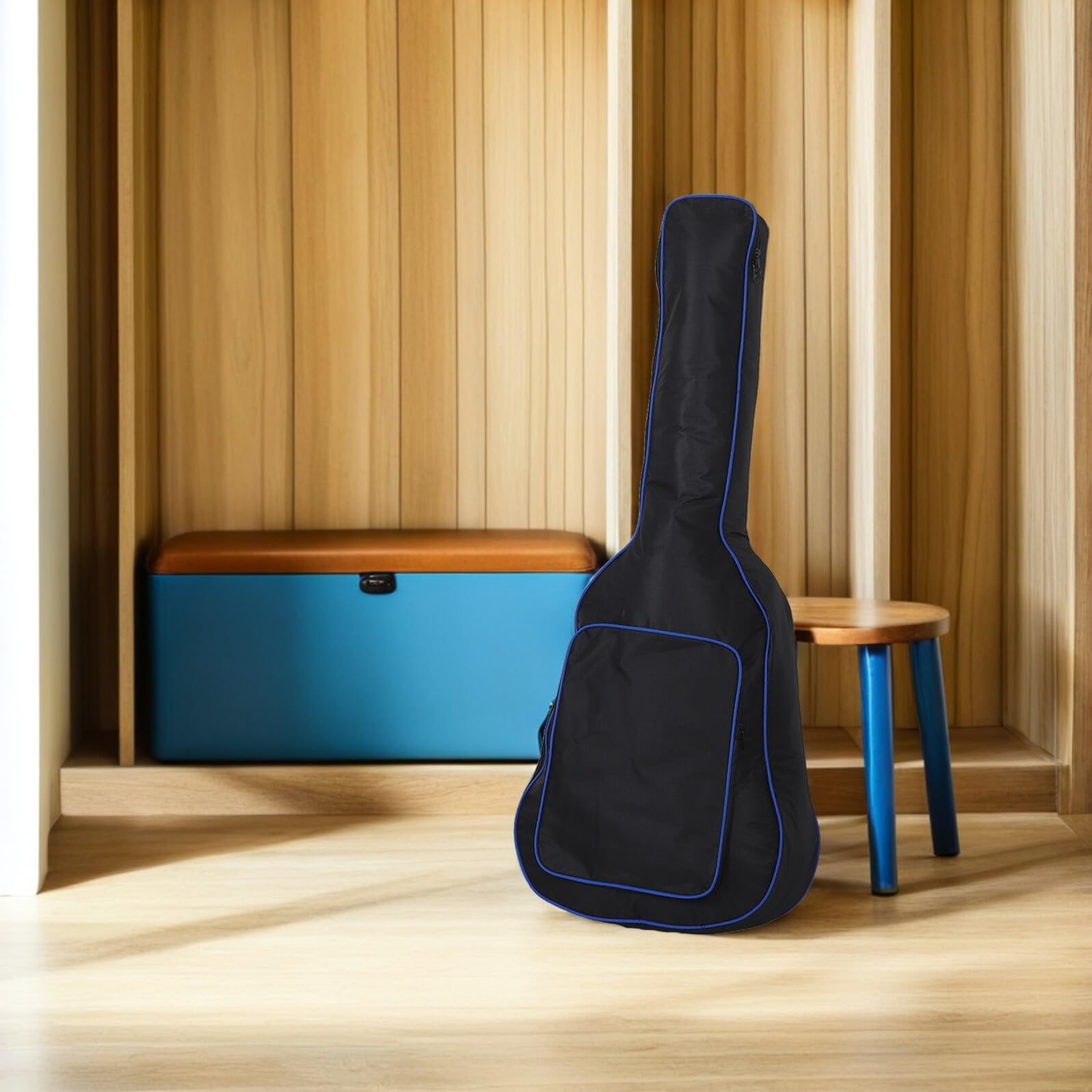 TOYANDONA Zaino per Chitarra 41 Pollici Imbottito Oxford Nero