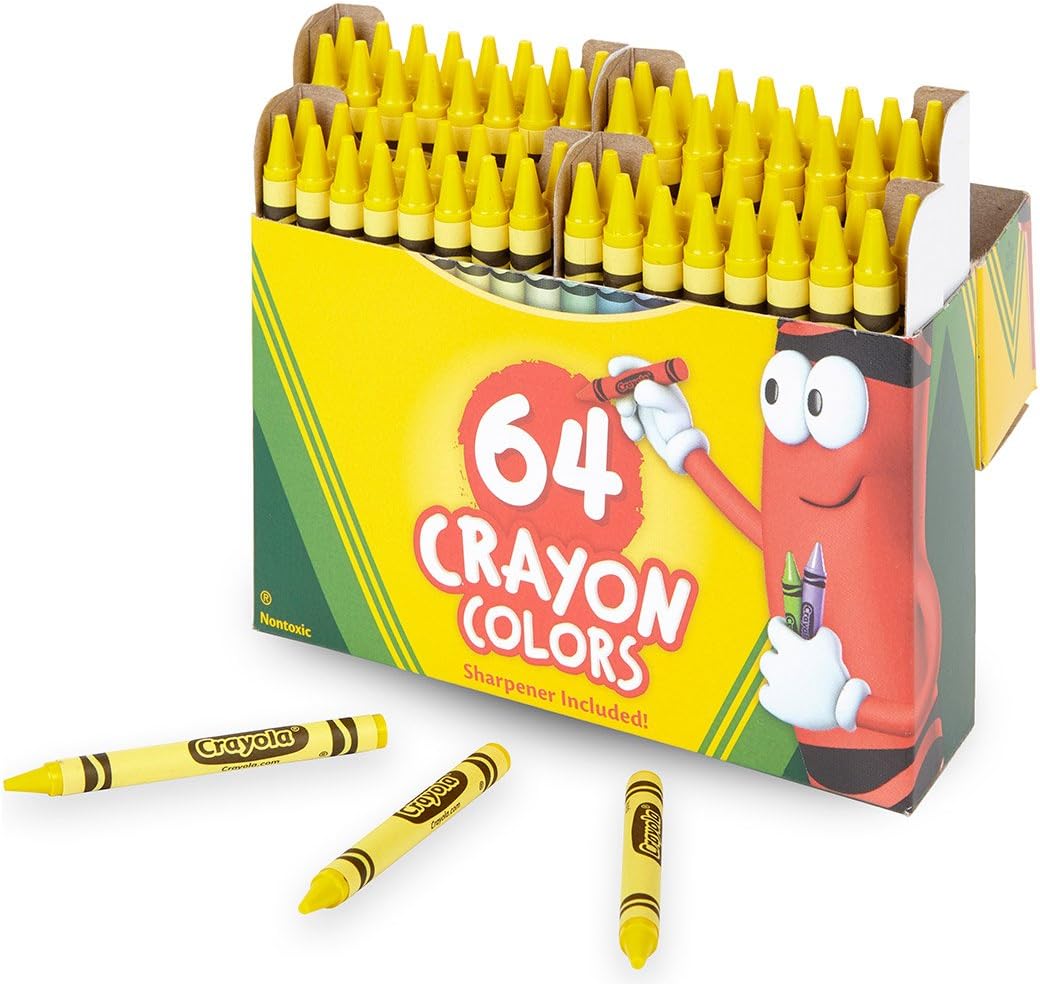 My Way 64ct Yellow Crayons Bulk, Personalized Gift