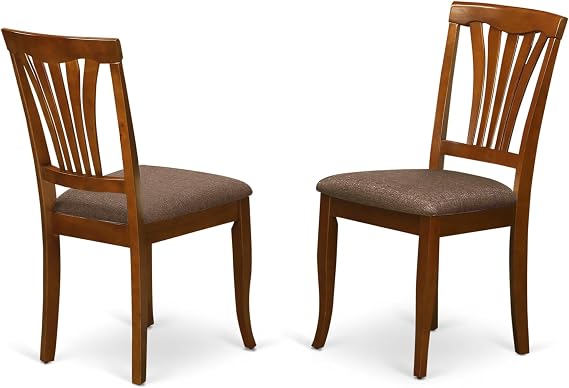East West Furniture PSAV5-SBR-C 5 Piece Kitchen Table Set for 4 Includes a Rectangle Dining Room Table with Butterfly Leaf and 4 Linen Fabric Upholstered Chairs, 32x60 Inch, Saddle Brown