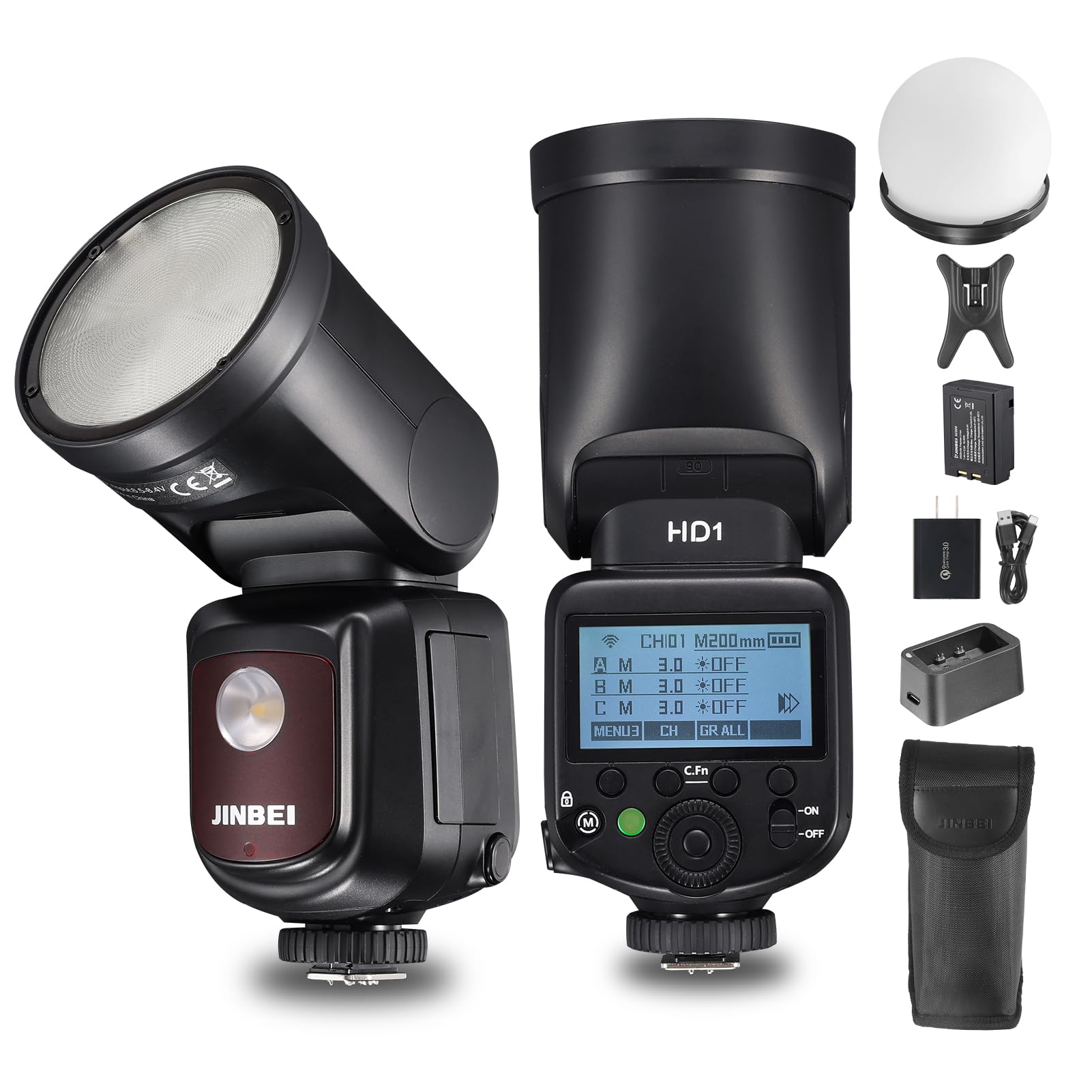 Flash NEEWER Z2-C TTL Per Canon – 76Ws, HSS 1/8000s, Testa Rotonda, Batteria 3000mAh, 600 Scatti
