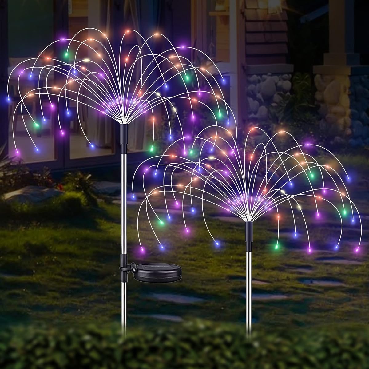 ITICdecor Solar Garden Lights Solar Firework Lights Upgraded 2Pack 120 LED