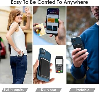WALLFID Magnetic Wallet Compatible with for iPhone 17/16/15/14/13/12 Series, Slim Leather RFID Blocking Card Holder, Strong Magnet Snap-On Phone Wallet