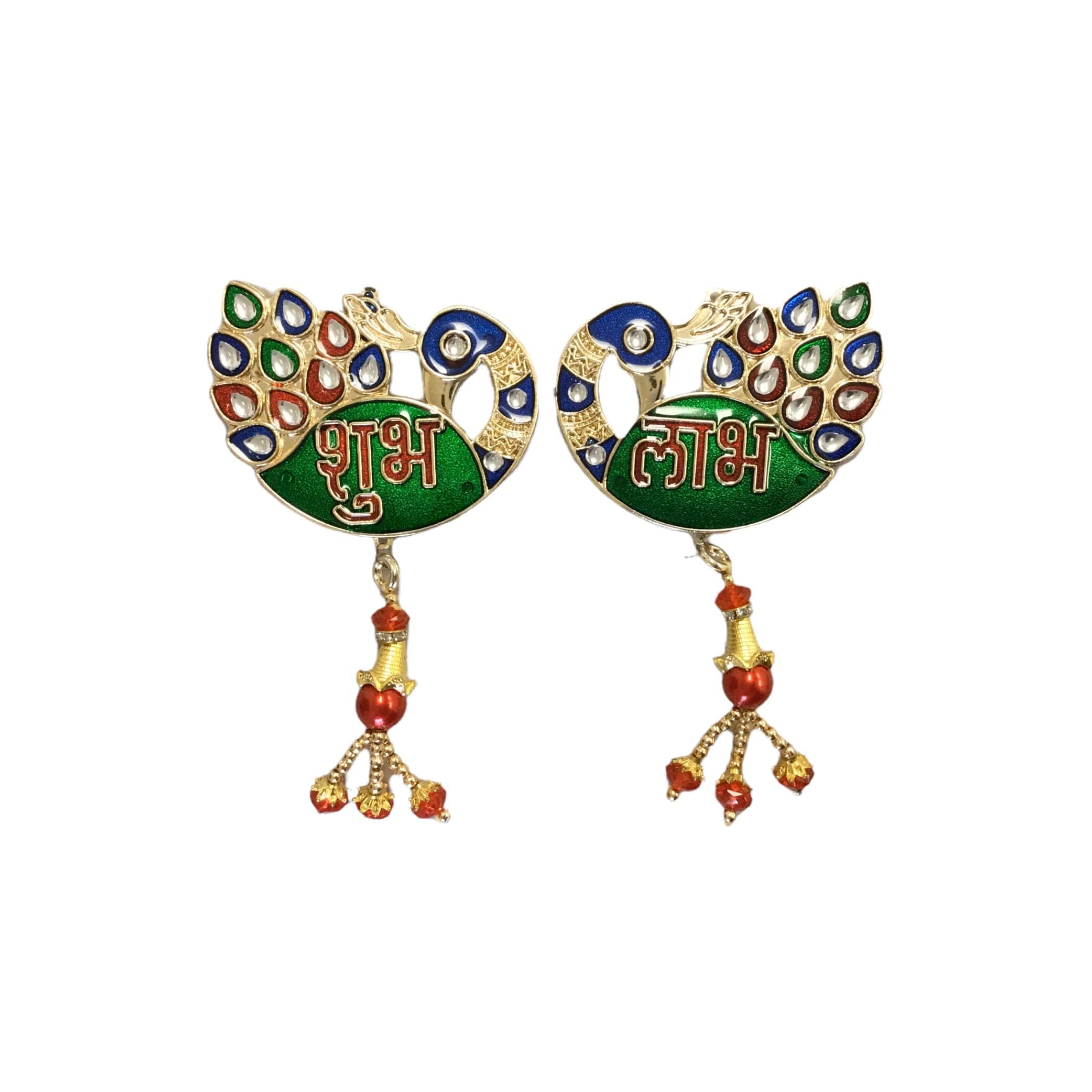 Rangoli paon Shubh Labh autocollant pour illuminer votre entrée pendant Diwali