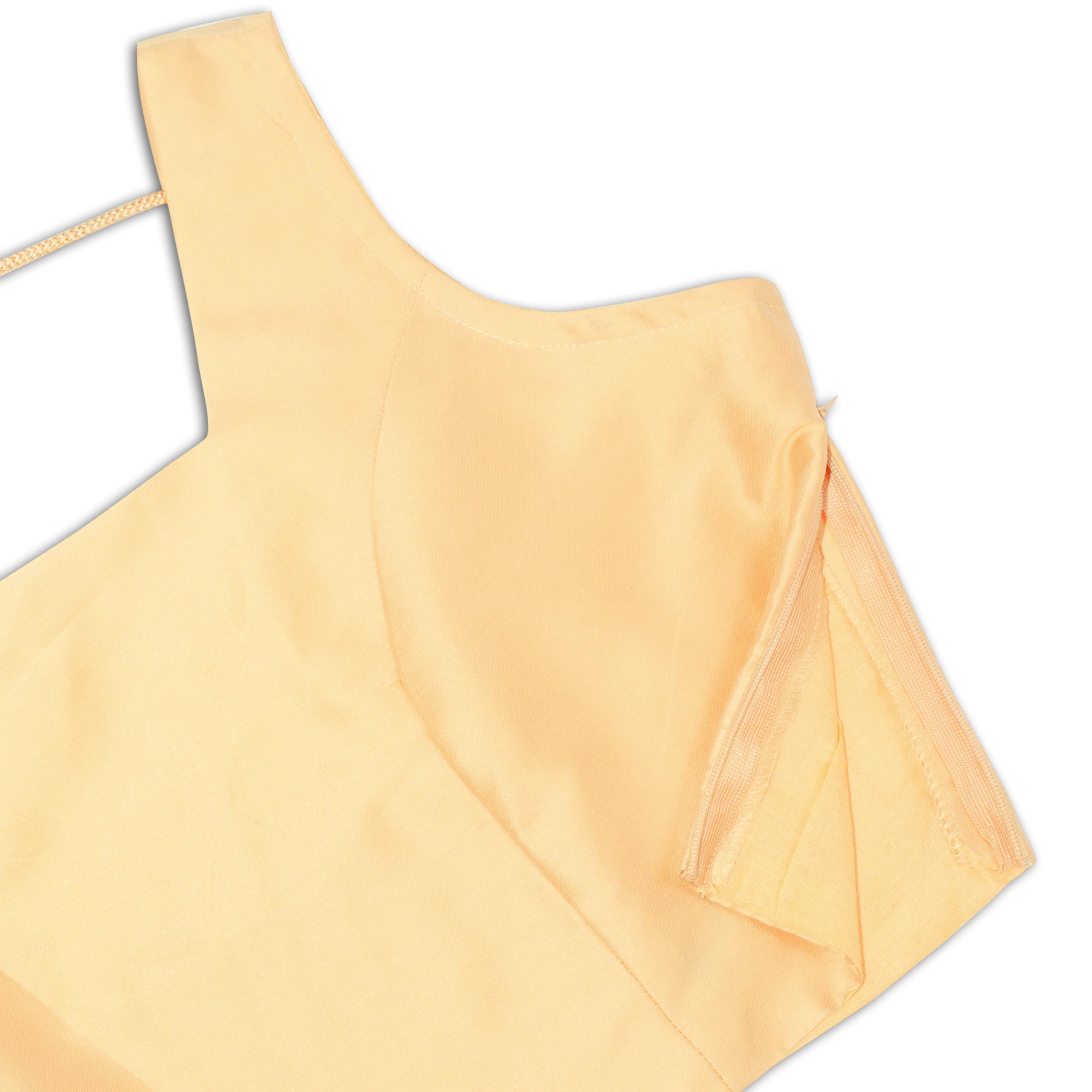 Photo 1 of **COLOR DISPLAYS DARKER IN PERSON** Chandrakala Sleeveless Stretchable Blouses for Women Sarees with Back Side Elastic, Readymade Crop top Choli Gold,Large (B221GOL4)