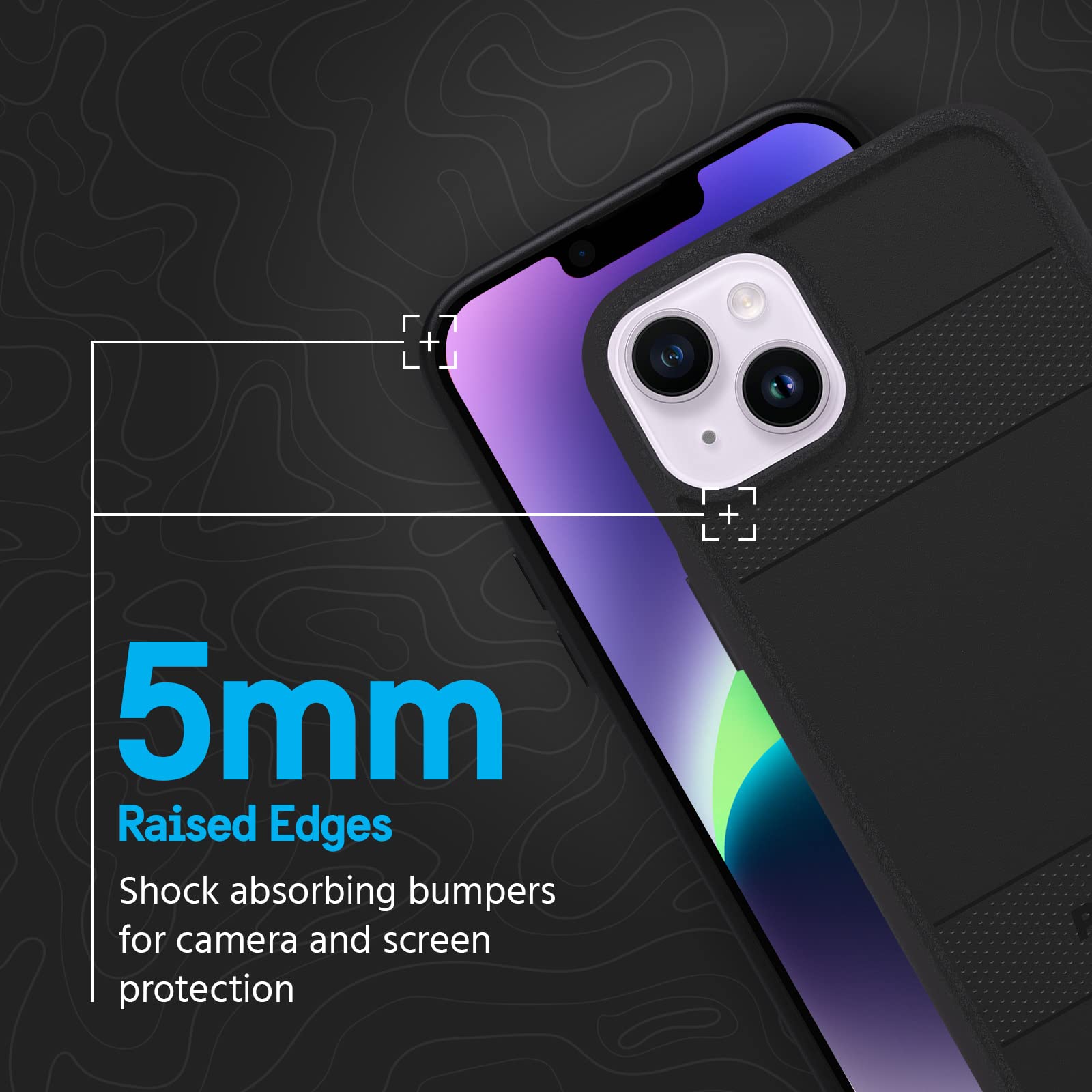 Custodia Quadrata Rigida Per IPhone 14 (6,1 Pollici) - Design A Righe - Antiurto - Slim