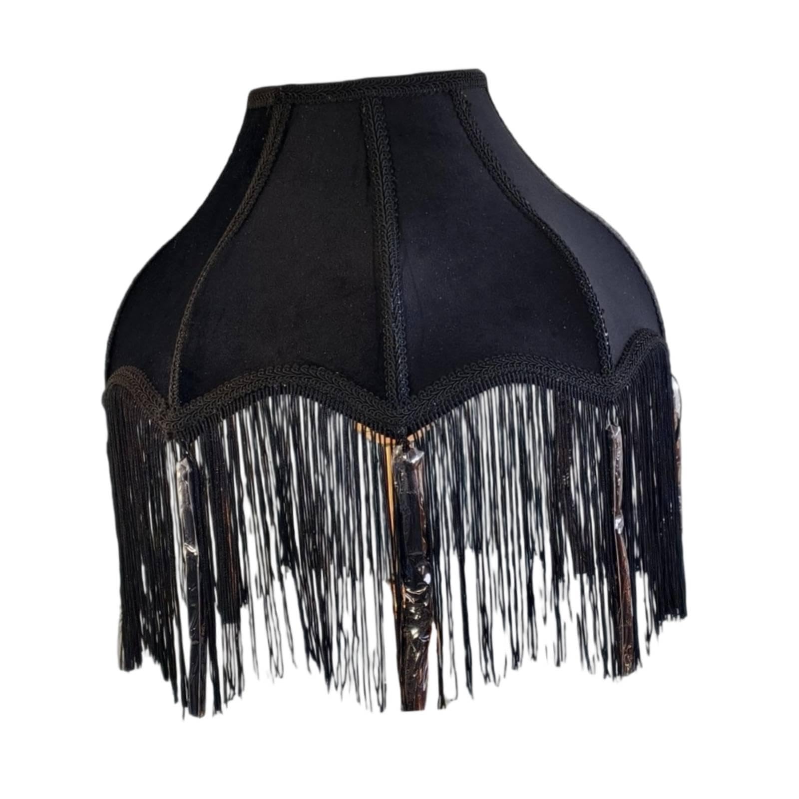 Eleganter Lampenschirm aus Stoff, Tischlampenschirm mit Quasten und Fransen