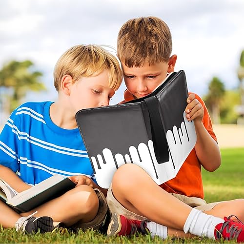 Miniatura 6 de 4 Pockets Trading Card Album Holder Book Folder Sports Card Binder Black White 400 Double Side Pockets for 3 Ring Binder Zipper