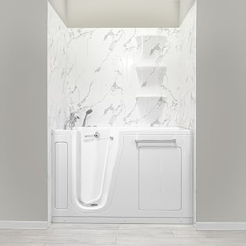 Ella Zen 30"x60" Hydro Massage Walk-In Tub, Left Inward Door