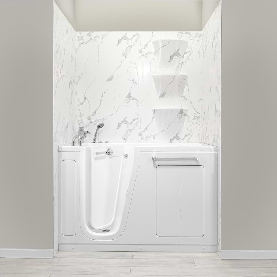 Ella Zen 30"x60" Hydro Massage Walk-In Tub, Left Inward Door