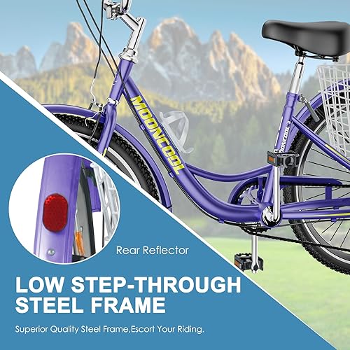 Miniatura 5 de LILYPELLE Triciclos para adultos de 7 velocidades, 3 ruedas, triciclos para adultos de 202426 pulgadas, triciclos de crucero de tres ruedas con