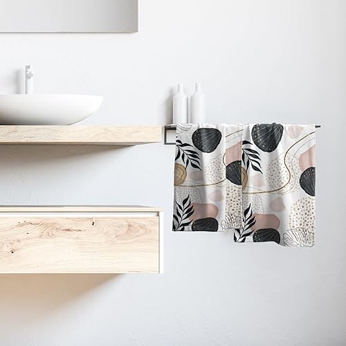 Miniatura 6 de Juego de 2 toallas de mano bohemias modernas, geométricas, absorbentes, suaves, decorativas, para gimnasio, hotel, baño, cocina