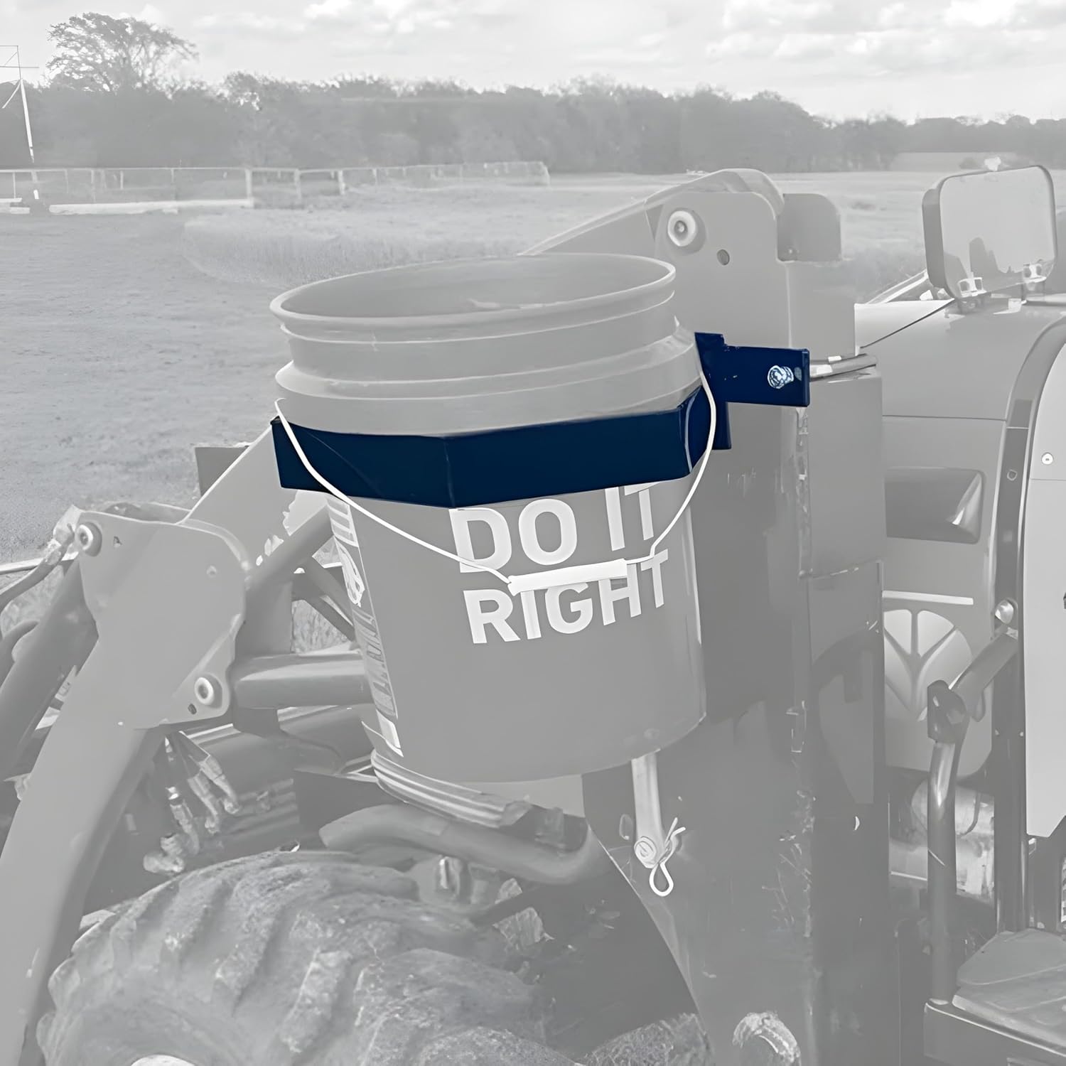 BucketHaul Universal Bucket Carrier Kit for Tractors, Fixed Mount, Made in USA, Large Size Mount