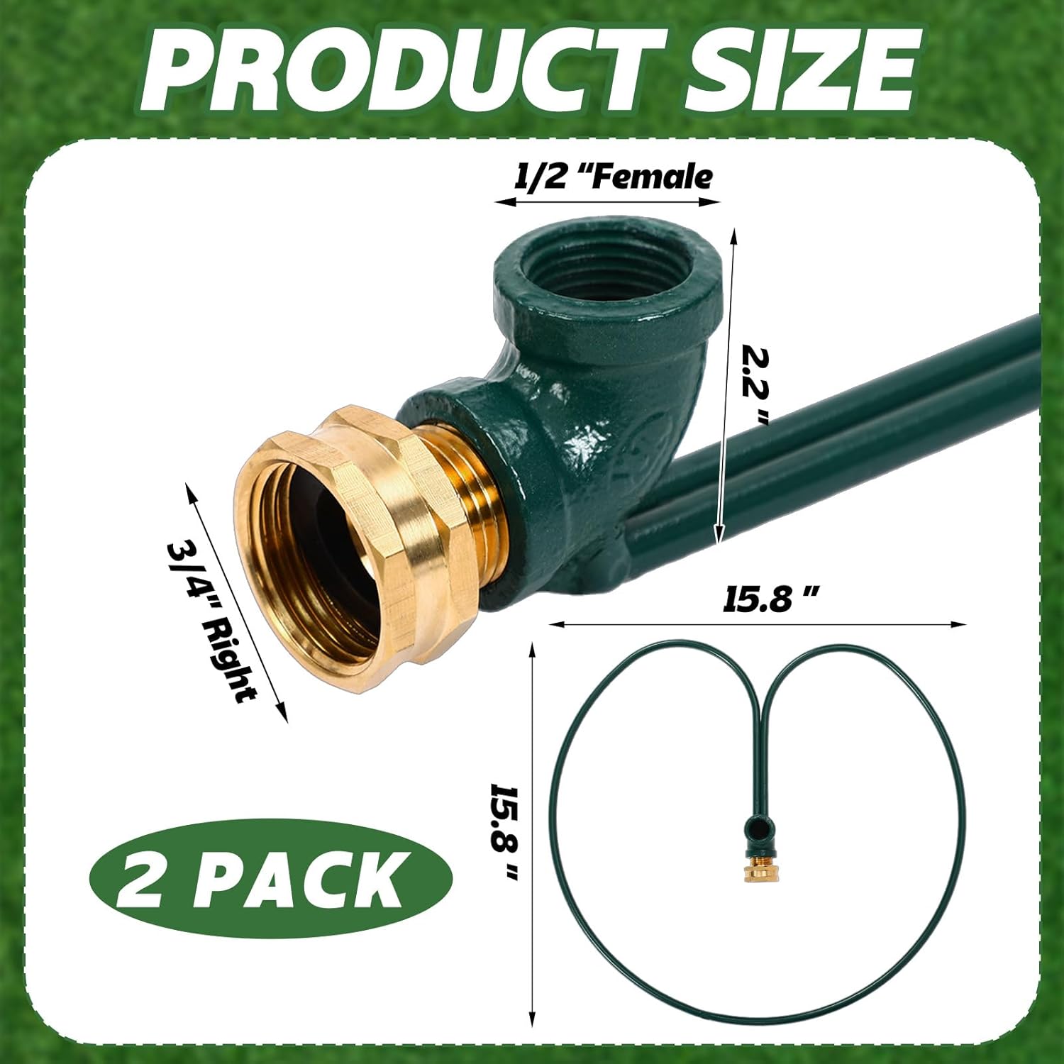 2 Pcs Ring Impact Sprinkler Base for Lawn Care 3/4" Head Heavy Duty Metal Lawn Circle Ring Sprinklers for Trees Shrubs Root Even Watering Outdoor Garden Yard Patio Irrigation System