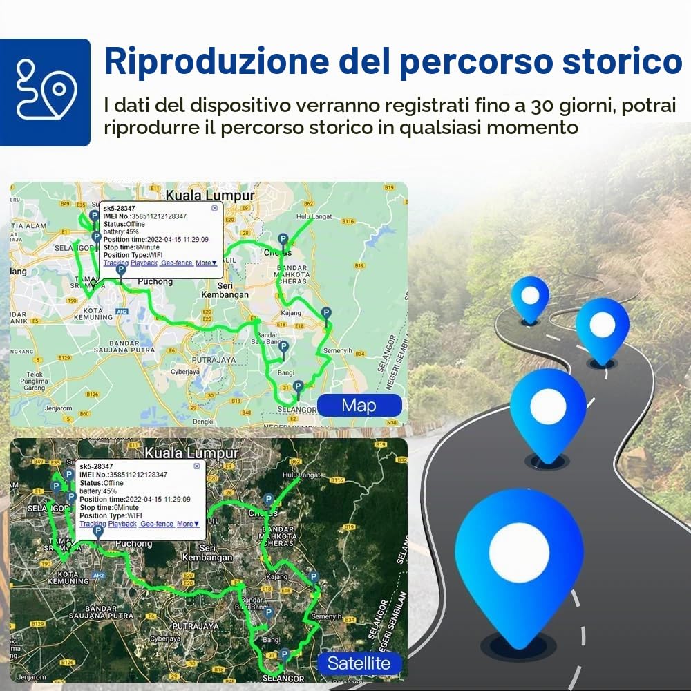 Localizzatore GPS per Auto Impermeabile GPS tracker con Microfono Tracking Tempo Reale Spia Professional Localizzatore Anti-perso Allarme APP Gratuita Tracker per Moto Nave Flotta 10000mAh TK905B