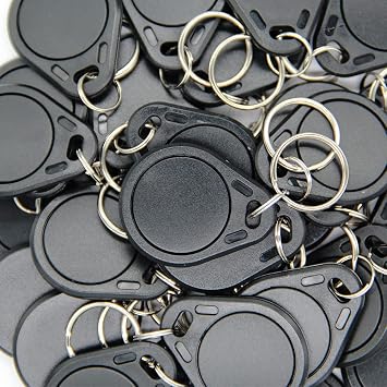 RFID Key fob 13.56MHz F08 Token Key Tags for Access Control System (Black)