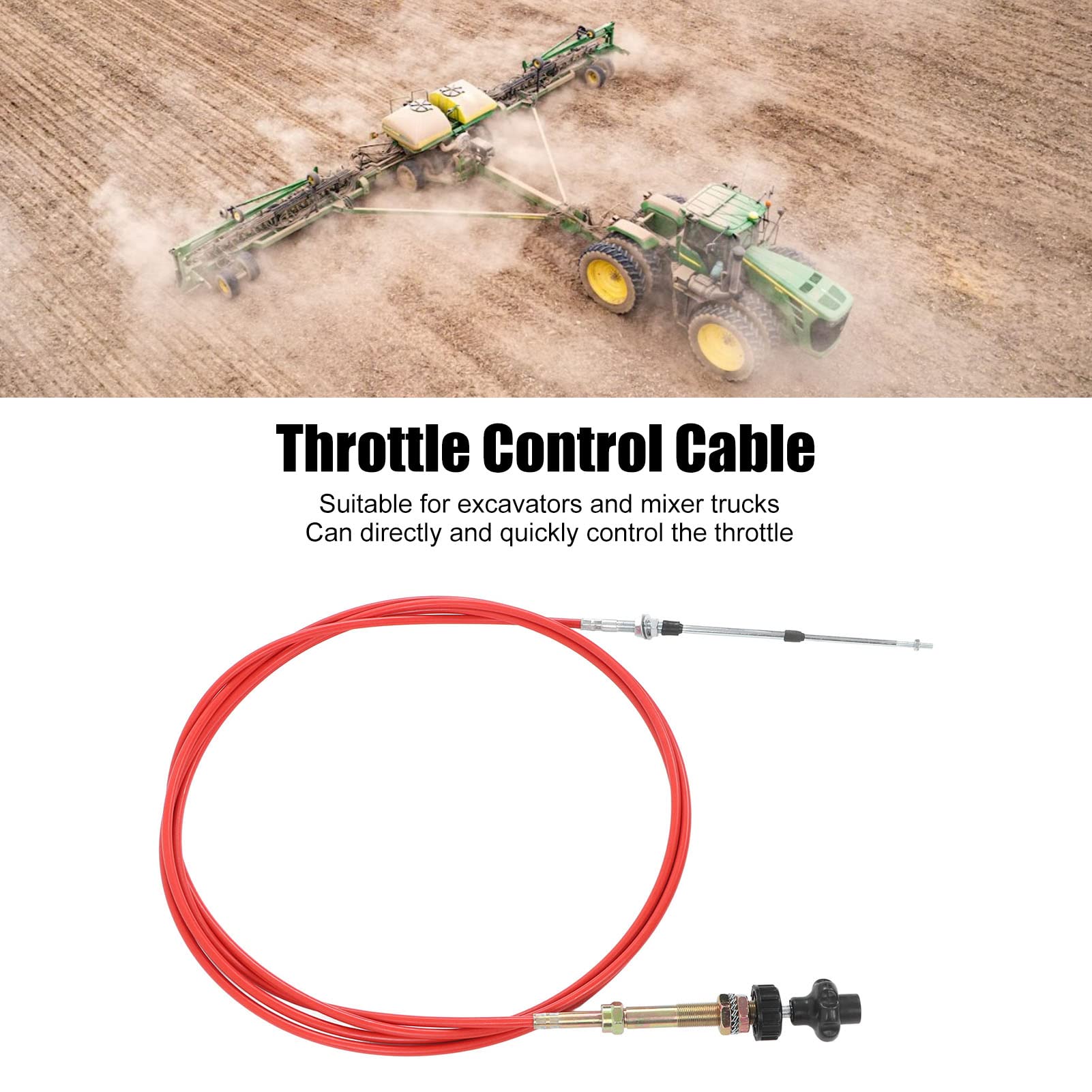 Cable de control del acelerador Botón Conjunto del acelerador Cable Excavadora Camión mezclador 5,56 metros