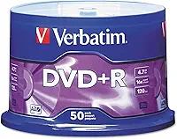 Discos em branco DVD+R Verbatim AZO Dye 4,7 GB 16X Disco gravável - 50 discos Spindle