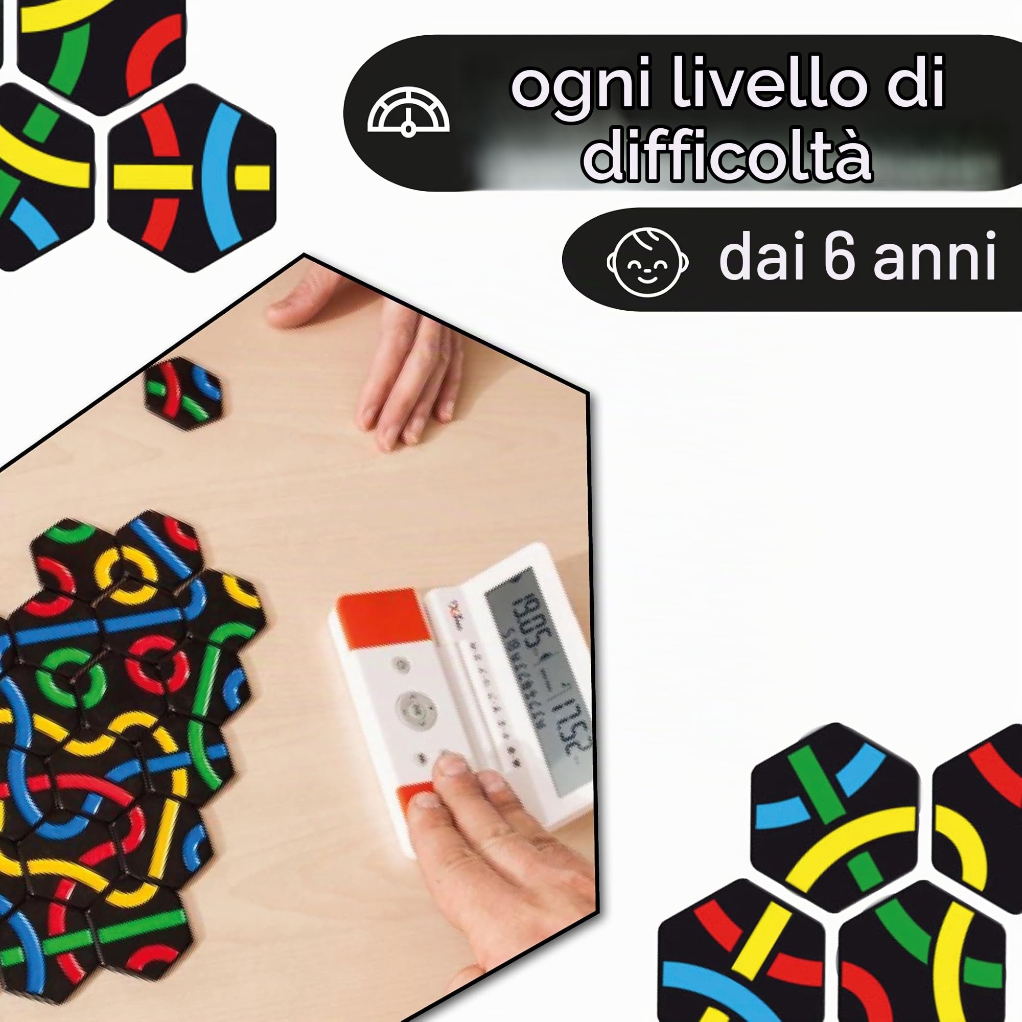 Tantrix Gioco da Tavolo Strategia, Famiglia 1-6 Giocatori 7+