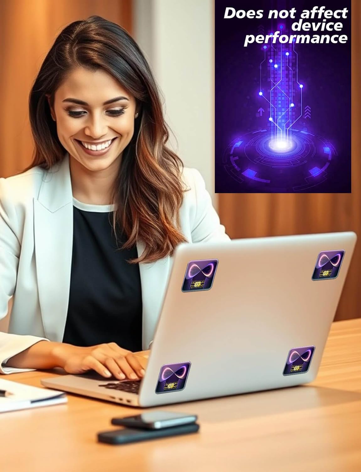 Cell Phone Protection Neutralizers Stickers for Smart Phones/Tablets/Laptops/Computer/WiFi/Priner/TV Electronic Devices Blocker 18 Pcs Purple