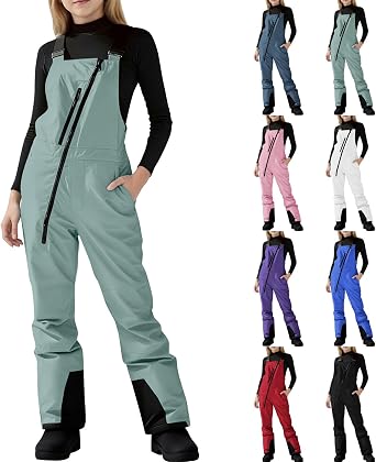 Snow Pants Kids Insulated Waterproof Ski Suit Overalls Zip Up Winter Athletic Girls and Boys Romper Snowpants