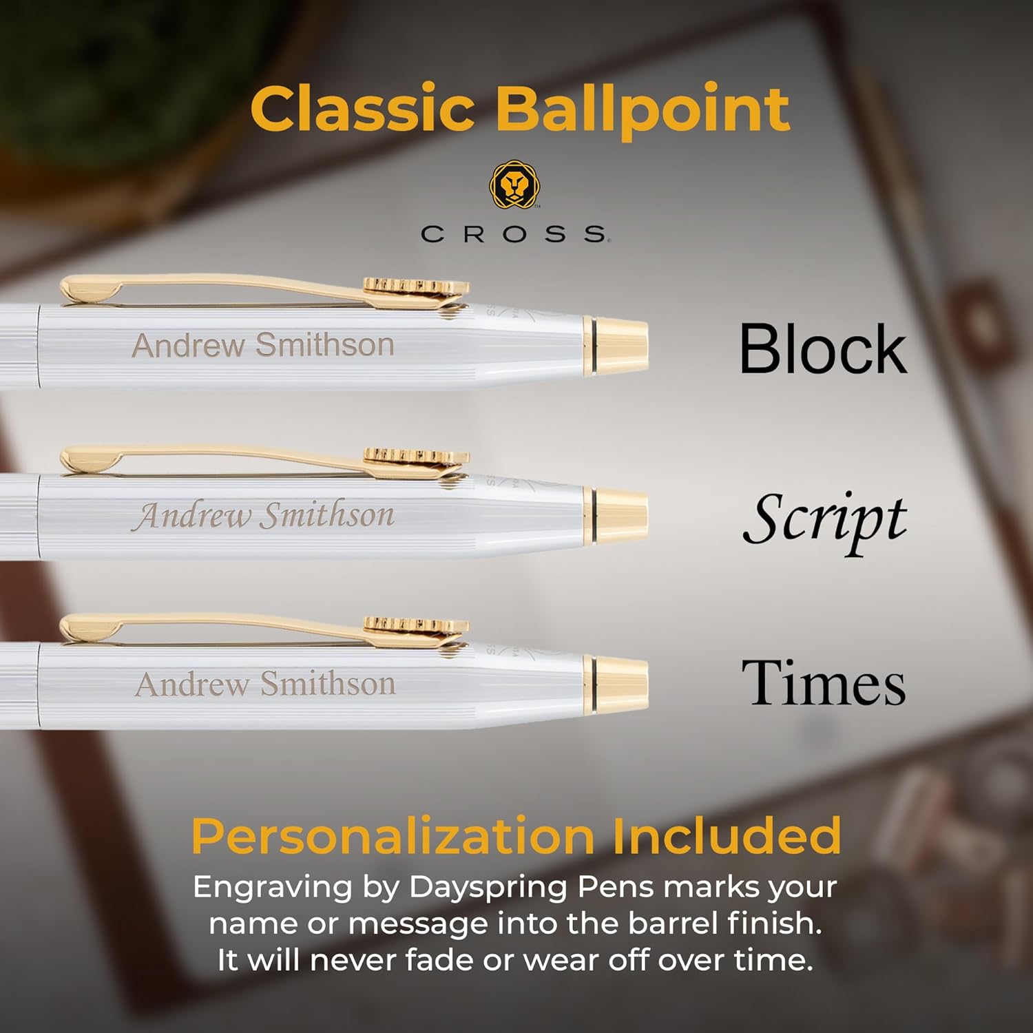 Engraved Medical Gift | Personalized Cross Classic Century Medalist Ballpoint Pen With Caduceus Emblem And Engraved Name. Gift for Doctors and Nurses.