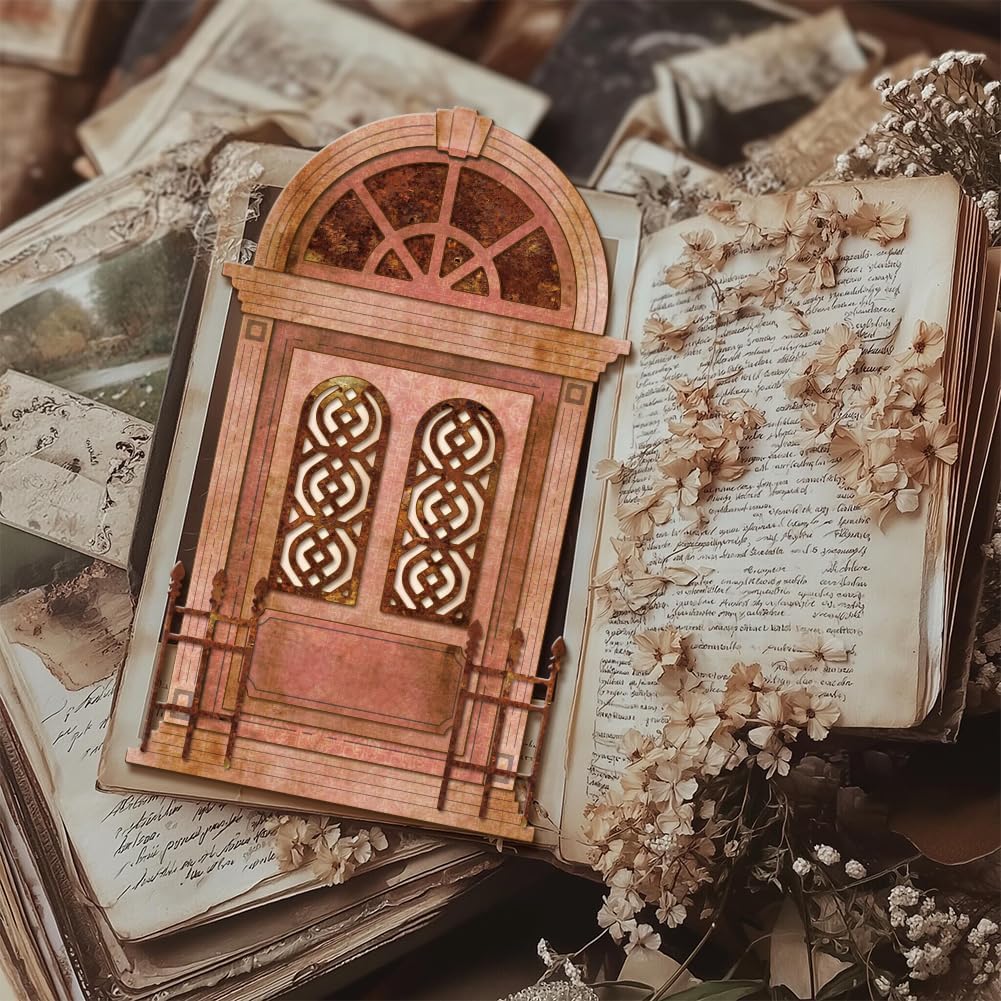 GLOBLELAND Retro Doors Cutting Dies for Card Making Window Cut Die for DIY Scrapbooking Journal Embossing Paper Craft Decor