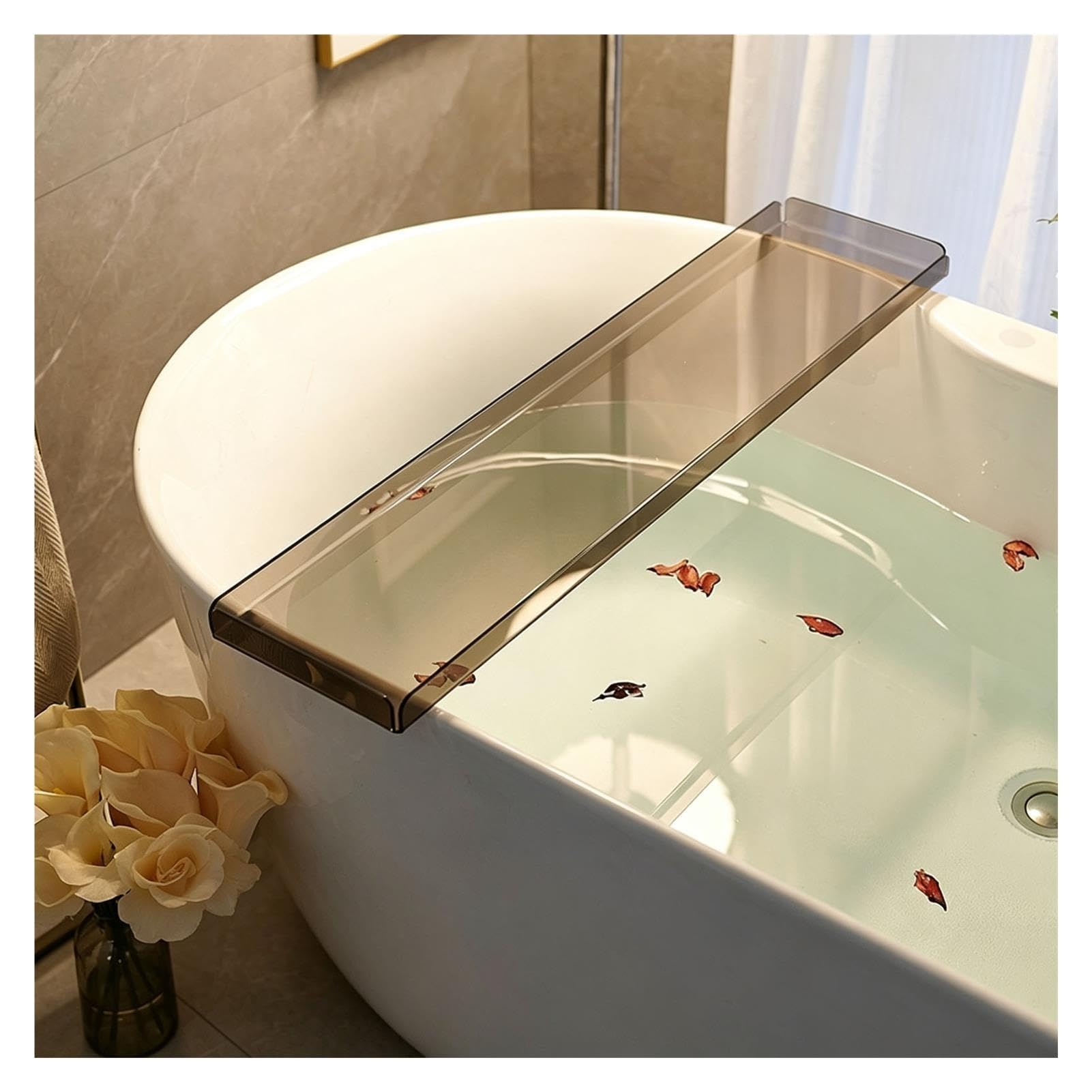 Badewannen-Tablett Acryl, Klare Badewannenablage Regal