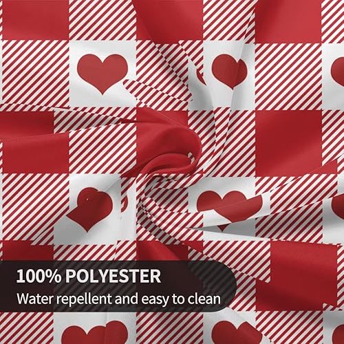 Vista 20 de AEIOAE Mantel cuadrado para el día de San Valentín de 60 x 60 pulgadas, mantel de corazones de amor, mantel de San Valentín, tela de poliéster