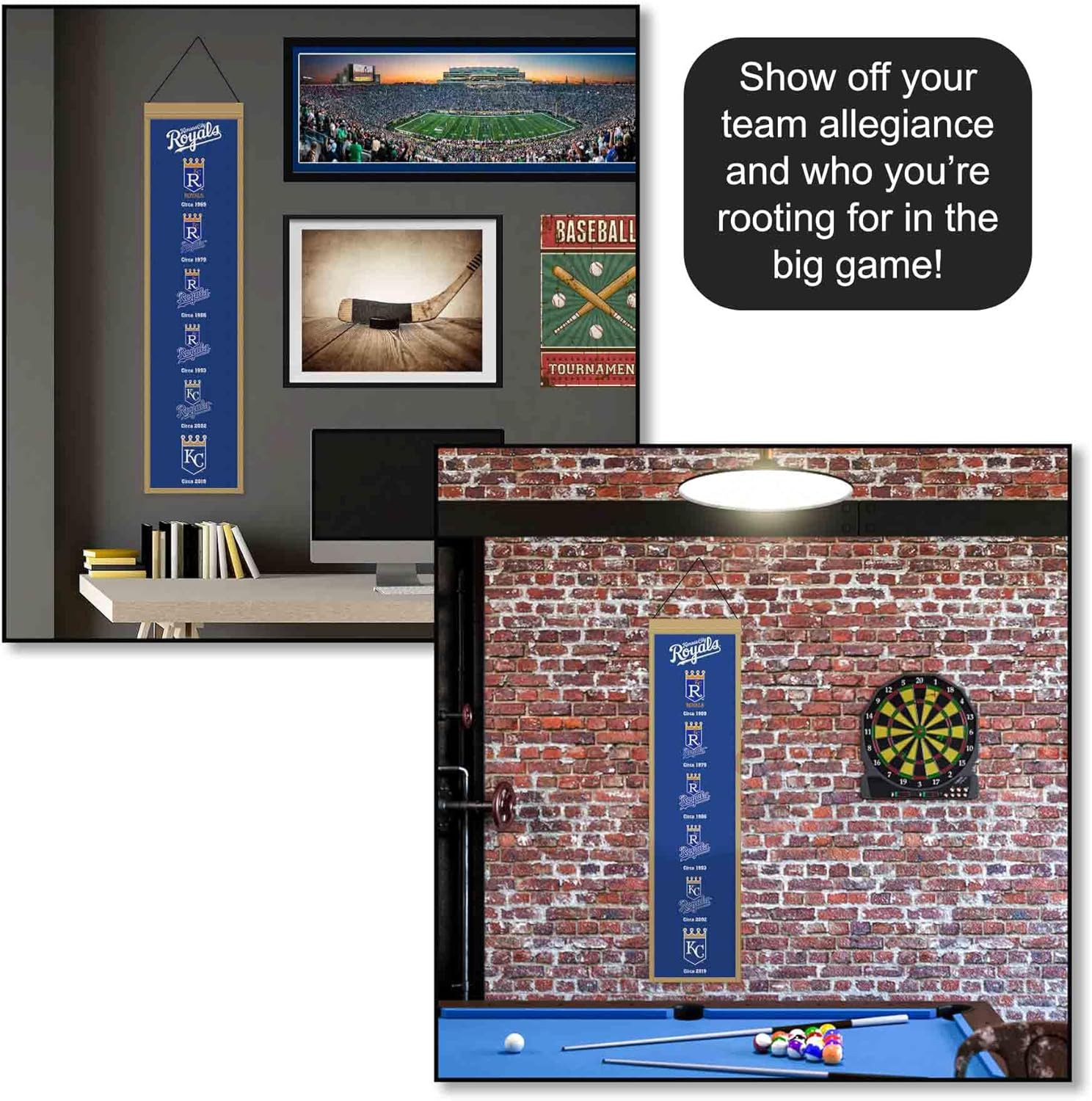 WinCraft Kansas City Royals Evolution 8x32 Inch Vertical Wool Embroidered Hanging Banner