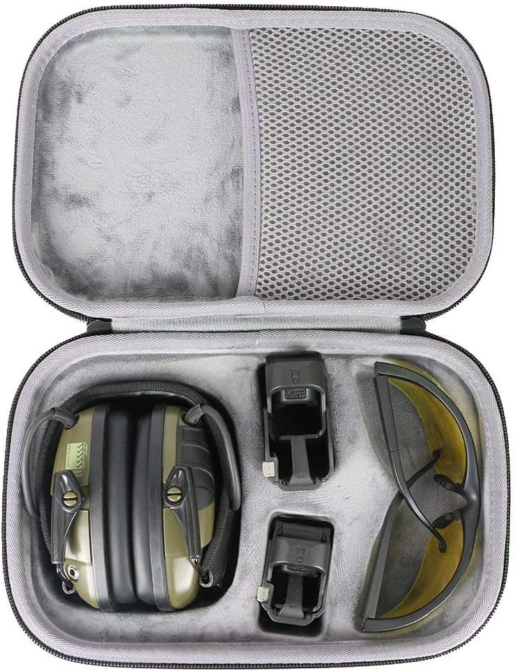 co2CREA Hard Travel Case for Howard Leight Impact Sport OD Electric Earmuff for Genesis Sharp-Shooter Safety Eyewear Glasses